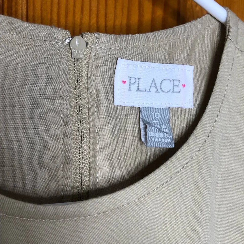 Beige school uniform sleeveless dress The Children’s Place size 10 - Picture 3 of 12